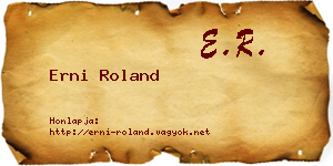 Erni Roland névjegykártya